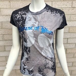 NWT House of Blues Rocketer T-shirt Gray & Blue
